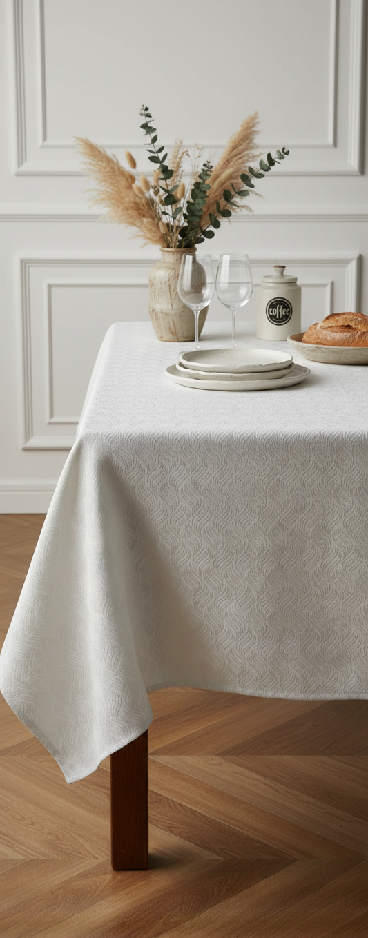 Premium textured tablecloth with visible pattern