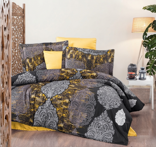 Posteljina saten Barok Noir